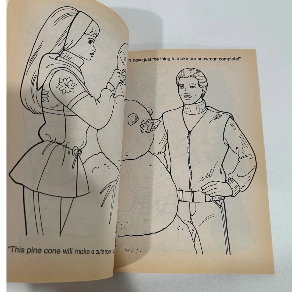 Vintage 1998 Barbie Happy Holiday Surprise Coloring Book Golden Books Special Ed